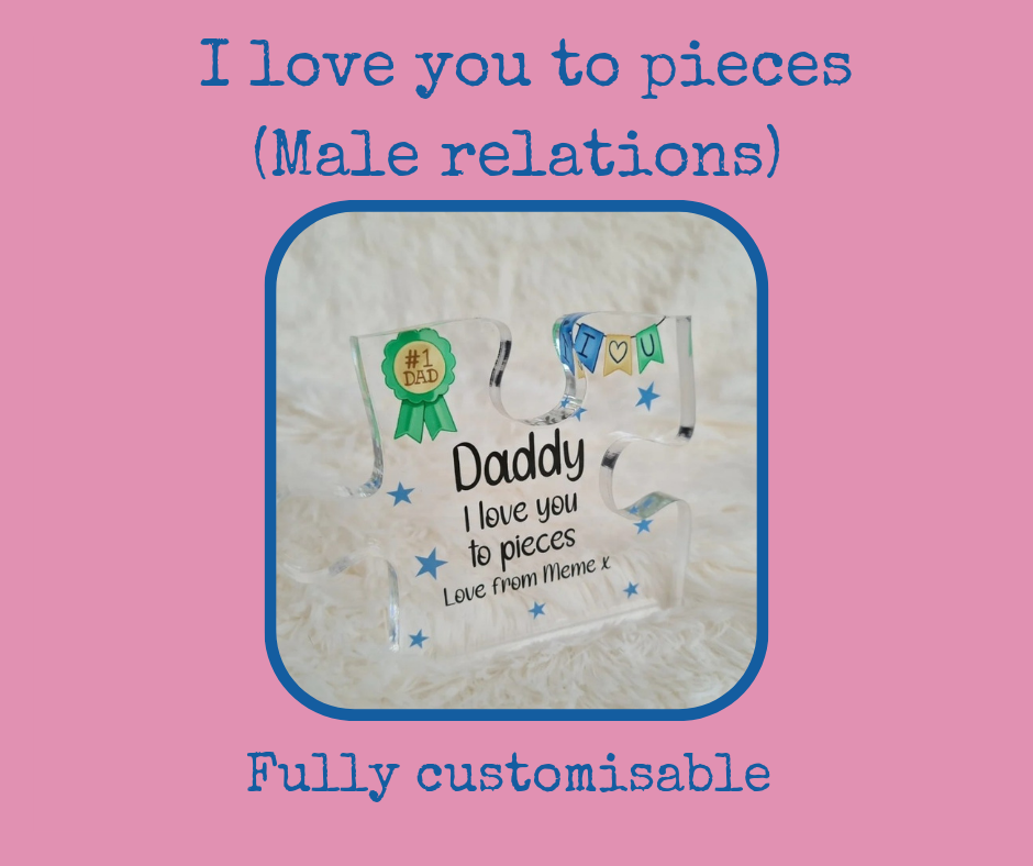 Acrylic Freestanding Puzzle Piece - Male Relations
