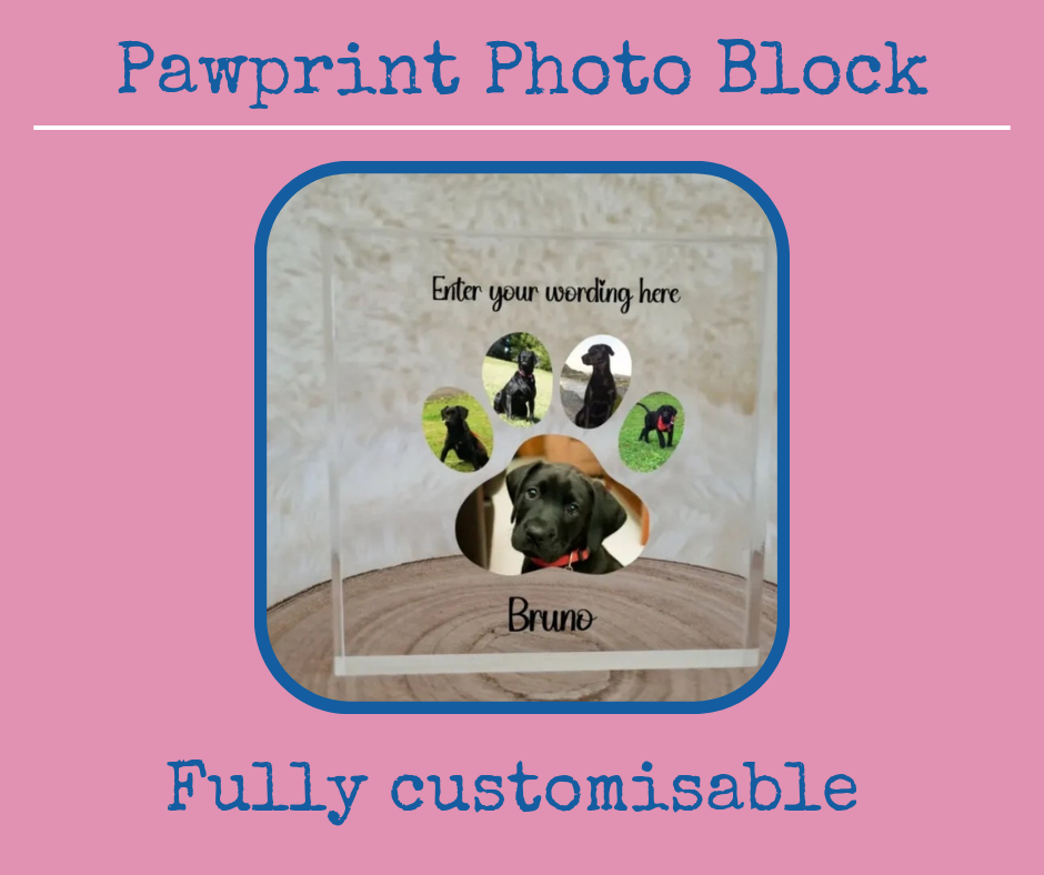 Acrylic Pawprint photo block