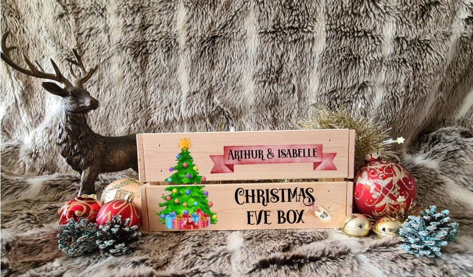 Printed Christmas Wooden Crate - Fully Personalised